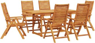 vidaXL Conjunto De Comedor De Jard&iacute;n 7 Uds. Marr&oacute;n Vidaxl