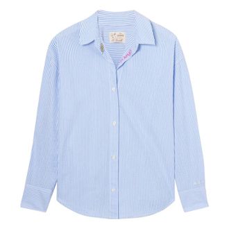MC2 Saint Barth Shirts, female, Blue, Size: XS Cristal Seersucker Shirt