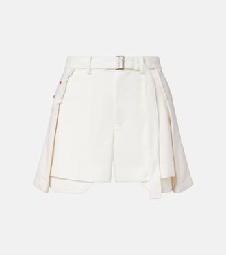 sacai Shorts de denim con paneles