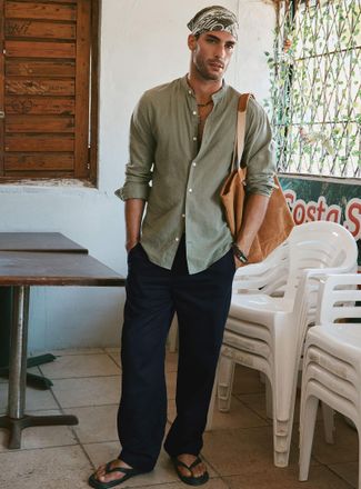 Le 31 Mens Cotton-linen pant New York fit - Straight