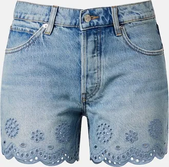 Frame Denim Long Hang broderie anglaise denim shorts