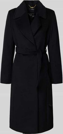 Lauren Ralph Lauren Mantel mit Reverskragen und Bindeg&uuml;rtel in Black, Gr&ouml;&szlig;e 42