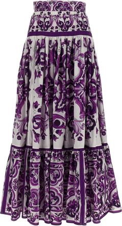 Dolce & Gabbana Purple Majolica print skirt