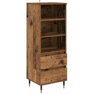 vidaXL Highboard with Drawer Old Wood 40 x 36 x 110 cm Engineered Wood vidaXL