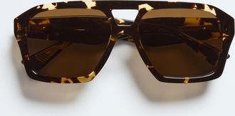 Bottega Veneta Classic Aviator Sunglasses - Brown - Unisex