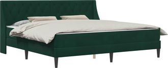 vidaXL Estructura De Cama Con Colch&oacute;n Verde Oscuro 200 X 200 Cm Vidaxl