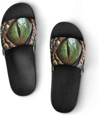 Generic Crocodile Eye Shower Shoes Slipper for Women Men Beach Slippers Quick Drying Non Slip Open-Toe Sandals