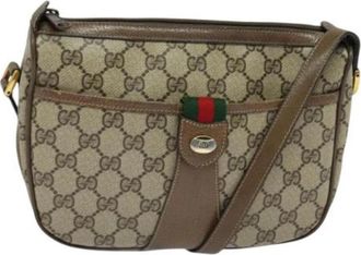 Gucci Pre-owned Leather gucci-bags - Dames - Vintage Schoudertas - Beige - ONE Size - Leer - Vintage