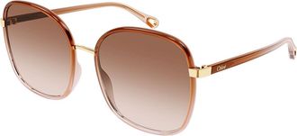 Chloé CH0031S 007 Womens Sunglasses Brown Size 56