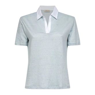 Blanca Vita Polo Shirts, female, Green, Size: 2XS V-neck Polo-Collar Top