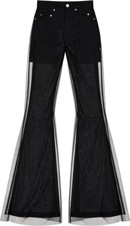 Rick Owens Bolan Mesh Panel Broeken - Dames - Broeken - Zwart - Maat: W27 Nylon