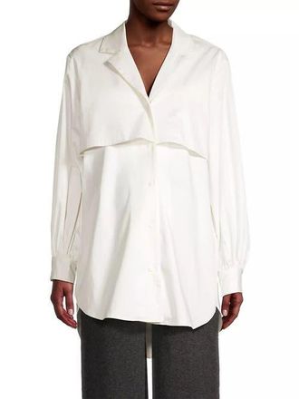 Emilia George Adele Trench Shirt in White at Nordstrom, Size X-Small