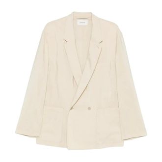 Christophe Lemaire Formal Blazers, male, Beige, Size: XL Soft DB Jacket