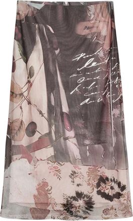 Desigual Rokken, Dames, Beige, XS, Polyester, Fal_Collage Midi Rok