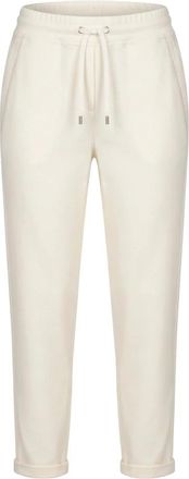 Moorer Lichtgewicht Casual Broek met Verstelbare Taille - Dames - Sweatpants - Beige - XS - Wol - Broeken