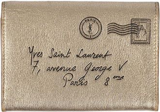 Saint Laurent Gold Leather Card Holder - 00S (Authentic Pre-Loved)