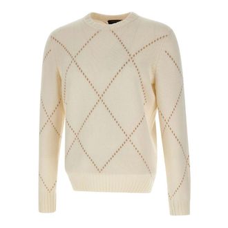 Gran Sasso Round-neck Knitwear, male, Beige, XL, Cashmere and Wool Jumper