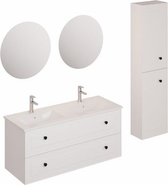 Puma Naturel Conjunto De Ba&ntilde;o Con Lavabo Que Incluye Grifo Lavabo, Ca&ntilde;o Y Sif&oacute;n Naturel Forli Blanco (ksetforli6)