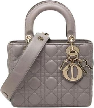 Dior Pre-owned Lady Dior - Dames - Vintage Handtas - Grijs - ONE Size - Leer - Vintage