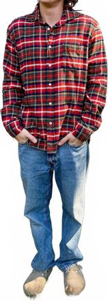 Hartford Paul Flannel Shirt In Red Plaid