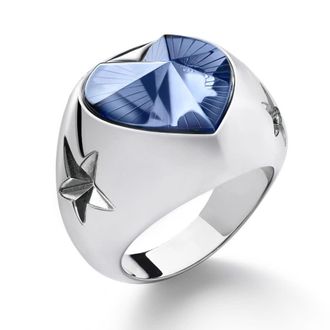 Baccarat Etoile De Mon Coeur Blue Crystal Ring Size 5 2813088