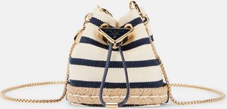 Prada Mini striped canvas bucket bag