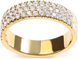 House of Brilliance 14K Yellow Gold Pave Set 3/4 cttw Multi Row Diamond Band Ring (H-I Color, SI2-I1 Clarity) - Size 7 at Nordstrom