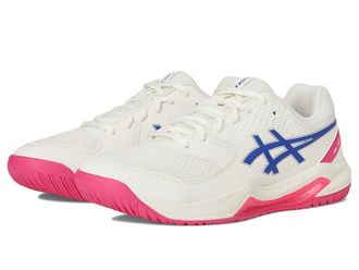 Asics Womens GEL-Dedicate 8 Tennis Shoe Womens Shoes Cream/Dark Cobalt : 10 B - Medium, Synthetic