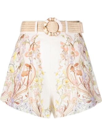 Zimmermann Floral Swirl belted shorts - FLSW|FLORAL SWIRL