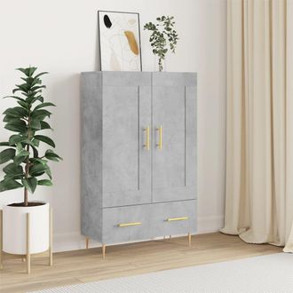 vidaXL Vidaxl - Aparador Alto Madera De Ingenier&iacute;a Gris Hormig&oacute;n 69,5x31x115 Cm