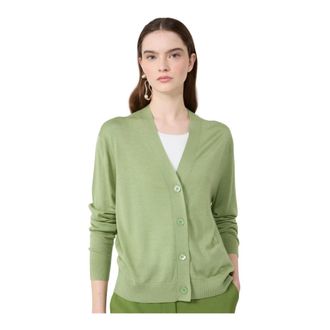 Max Mara Truien & Vesten, Dames, Groen, XL, Torre Cardigan