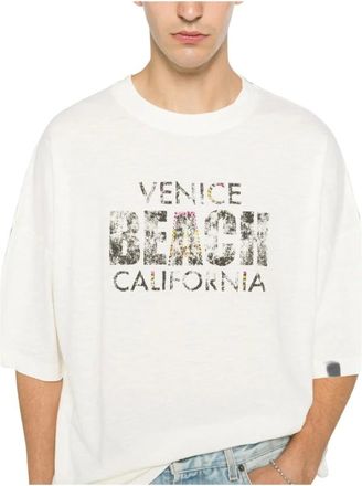 Palm Angels Tops, Heren, Wit, XL, T-shirt Palm Angels