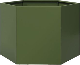 vidaXL Vidaxl - Jardinera Hexagonal De Acero Verde Oliva 69x60x45 Cm