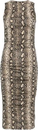 Michael Michael Kors Abito midi con stampa pelle di serpente - Toni neutri