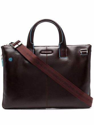 Piquadro logo leather briefcase - men - Leather - OS - Brown