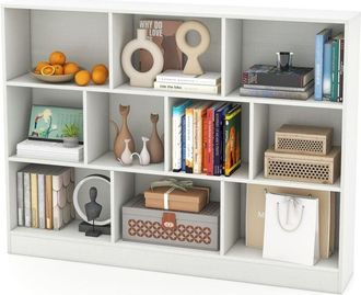 Costway Costway - 10-Cube Bookshelf 3-Tier Freestanding Storage Organizer White
