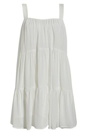 Elan Tiered Cover-Up Dress in White at Nordstrom, Size X-Small