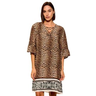 Liu Jo Dames, Jurken, Bruin, Maat: L Viscose
