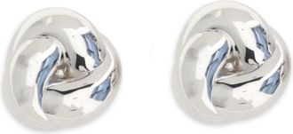 Self Portrait Womens Stud Earrings Knot Silver-Plated Brass