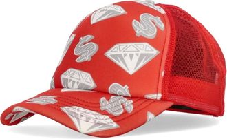 Billionaire Boys Club Accessoires, Heren, Rood, ONE Size, Polyester, Visiera Diamonds & Dollars Trucker Cap