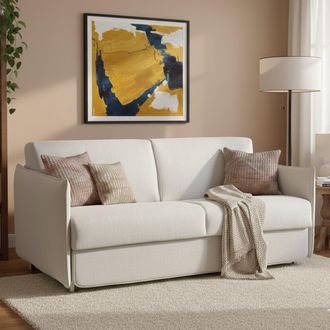 Dmora Dmora - Sof&aacute; Cama 2 Plazas Trovo, Sof&aacute; Convertible Para Sal&oacute;n, Acolchado, Desenfundable, Calidad 100% Made In Italy, 180x95 H90 Cm, Gris Claro