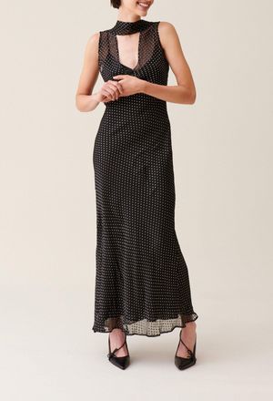 Claudie Pierlot Robe longue transparente &agrave; pois
