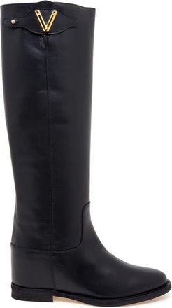 Via Roma 15 Schoenen, Dames, Zwart, 38 EU, Leer, High Boots