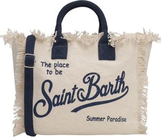 MC2 Saint Barth Vanity Bag - Heren - Shoppers - Wit - ONE Size - Katoen - Tassen