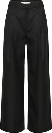Gestuz Gzpaula MW Wide Pants - Dames - Wijde Broeken - Zwart - XL - Leer - Broeken