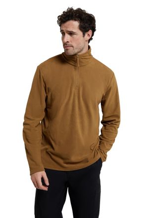 Mountain Warehouse Camber II Mens Half-Zip Fleece - Lightweight & Quick Dry Microfleece - Autumn, Winter, Outdoors Mustard 4XL