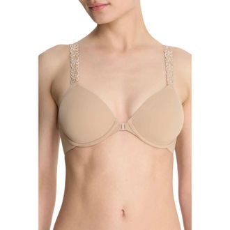 Natori Pure Luxe Contour Bra Womens Beige Convertible Underwire GBO712