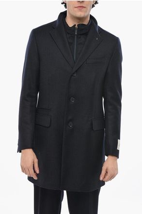 Corneliani CC COLLECTION Cappotto in Lana Vergine con Chest-Piece Remov taglia 52