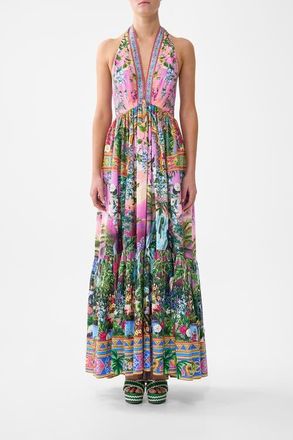 Camilla Ruffle Hem Halter Dress in Turkish Delight at Nordstrom, Size Xx-Small Au