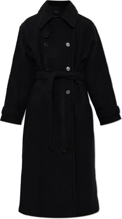 A.P.C. A.p.c., Jassen, Dames, Zwart, S, Wol, Wool Coat Lea